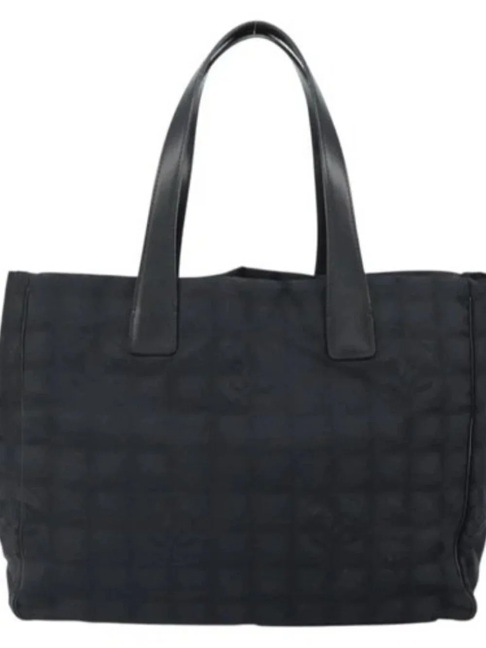 CHANEL New Travel line Hand Bag Black Gold CC Auth 164762